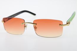 2019 El envío gratuito gafas sin montura azul claro Negro diseñador de las gafas de sol azteca caliente 3.524.012 armas Gafas de sol Gafas de Nueva Lente Rojo Naranja