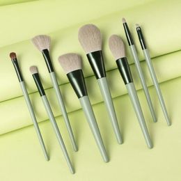 Eyeshadow makeup brushes set 7Pcs tools premium horse hair wood handle brush tools for loose powder blush foundation DHL Free