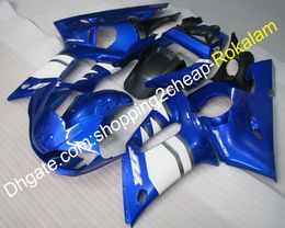 Blue White R6 Cowling For Yamaha YZFR6 Fairing YZF600 1998 1999 2000 2001 2002 YZF-R6 Motorbike Bodywork Fitting Parts (Injection molding)