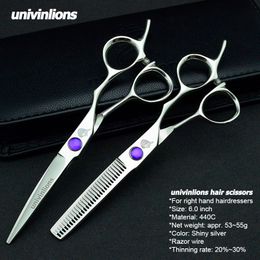 Univinlions Japan Steel 6" Professional Hairdressing Scissors Barber Scissors Kit Hair Salon Tools Hair Cutting Scissors Thinning Shears