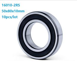 10pcs/lot 16010RS 16010-2RS 16010 RS 2RS rubber shielded 50x80x10mm Deep Groove Ball bearing 50*80*10mm