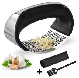 Stainless steel garlic press ginger crusher press Peeler Set food grade rust fast processing garlic kitchen gadget Kitchen accessories