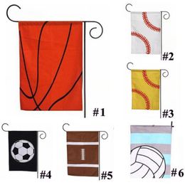 6 Styles 30*45cm Sports Baseball Softball Garden Flag Polyester Outdoor Hanging Flags Decoration Banner Football Garden Banner BH2088 ZX