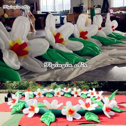 Lighting Inflatable Flower String 6m/8m/10m Long Simulated Lily With Led Light Strip For Wedding And Party Decoration