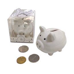 mini ceramic piggy bank Canada - Ywbeyond New Born Birthday Party Souvenirs Ceramic Coin Box Mini Piggy Bank Wedding and Baby Shower Return Gifts