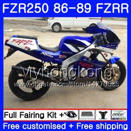 Body For YAMAHA factory blue hot FZRR FZR 250R FZR250 FZR250R 86 87 88 89 249HM.5 FZR250RR FZR-250 FZR 250 1986 1987 1988 1989 Fairings kit