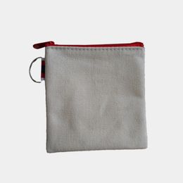 Blank Cosmetic Bags Canvas Cotton Makeup Bags Zipper Pouches Canvas Coin Purse