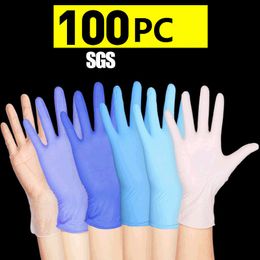 -100pc / porción guantes desechables de látex para lavar vajilla / guantes de cocina Jardín universal para la mano izquierda y derecha 6 colores