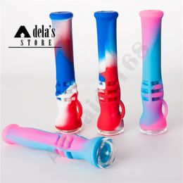 One Shot Silicone Hand Pipe + Glass Dish smoke pipesLength: 110mm 800pcs/ctn Dab Oil Rigs Bong Water