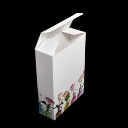 10pcs/lot 12.8*3.9*18.8cm Blank kraft Paper Facial Mask Boxes White Colorful Flower Paper Postcards Party Favor Box Valve Tubes Package