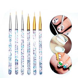 7/9/11/15mm Nail Art Liner Brush Painting Flower Drawing French Lines Grid Stripe Acrylic UV Gel Pen DIY Manicure Tools XBJK1912
