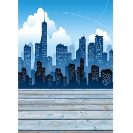 City Buildings Sky Cloud Photo Backdrop Vinyl Backgrounds for Children Baby Portrait Photocall Fond Photography Props Photobooth