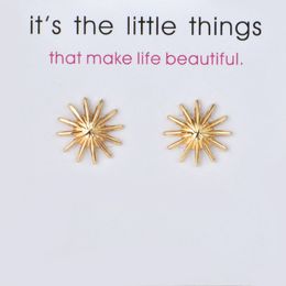 Mini Sunshine Earrings Alloy Exquisite Gold Silver Colour Stud Earrings Women's Sweet Exquisite Card Jewellery Gifts for Girls