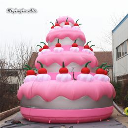 Customised Advertising Inflatable Birthday Cake Model Balloon 6m Height Giant Shop Anniversary Cake Replica For Party Decoration