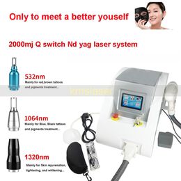 2000mj Touch Screen Laser Tattoo Removal Machine Pigments Removal Scar Acne Removal Q Switched Nd Yag 1064nm 532nm 1320nm