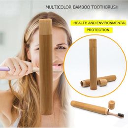 1 PC Rainbow Toothbrush +1pc Bamboo Tube Eco Friendly Natural Bamboo Toothbrush Travel Case Soft Head Teeth Brush