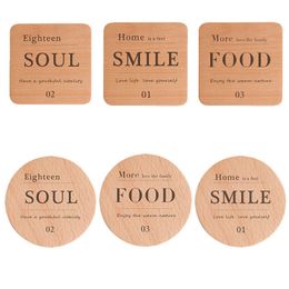 Wood Coaster Square Round Mug Coasters Heat Insulation Cup Mug Placemat Wooden Drink Coaster Home Accessory