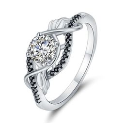 Trendy 3.5 Gram 100% Genuine 925 Sterling Silver Jewelry Black&White Stone Wedding Rings for Women designer rings