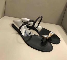 2019 Summer Slippers women crystal decor Sandals heels concise slides beach Shoes gold silver black rhinestone sandals