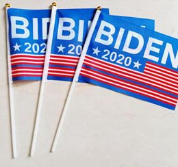 14*21cm 1pcs Joe Biden banner for 2020 Election Hand Flag President Garden Flag Decoration Banner for Yard Lawn Garden Banner LJJK2022