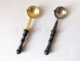 Vintage Stamp Sealing Wax Spoon 2 Colors Wood Handle Scoop Anti Hot DIY Candle Fittings Seal Spoon