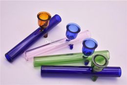 Thick labs tobacco hand pipes Mini Smoking steamrollers Pipes glass Smoking hand Pipe Small Popular horn shape tobacco pipes