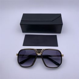 Legends 666 Square Sunglasses Men Gold Black/Grey Gradient Lenses gafas de sol de mens sunglasses Shades New with box