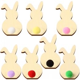 Wooden Rabbit Decoration Easter Bunny Ornaments Rabbit Room DIY Decoration Environmentally Friendly and Practical Festive & Party Supplies