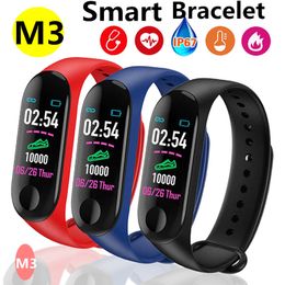 M3 Smart Wristband Big Touch Screen OLED Message False Heart Rate Time Fitness Bracelet Smartband Watch for Android IOS