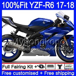 Injection Body For YAMAHA YZF600 YZF R6 YZFR6 2017 2018 248HM.0 YZF 600 YZF R 6 YZF-600 YZF-R6 17 18 Fairings Kit + 7Gifts Hot Factory blue