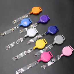 ABS Retractable Lanyard ID Card Badge Holder Reels With Clip Keep Key Cell Phone Safe Protable Name Tag Card Badge Holder BH2526 CY