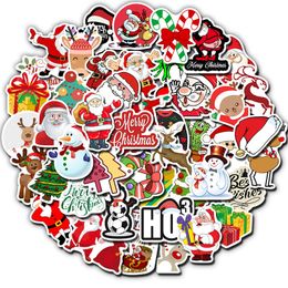 50pcs Christmas Decorations Graffiti PVC Waterproof Stickers Car Stickers and Decals Gift for Motorcycle, Bicycle, Luggage