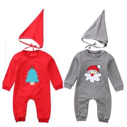 Christmas Baby Boys Rompers New Year Red X'mas Outfits Cap Suits Cute Baby Clothes Bebe Jumpsuits Overalls Costumes