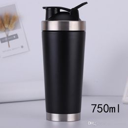 New 700ml Stainless Steel Metal Protein Shaker Cup Blender Mixer Bottle Sports water Bottle with leak proof lid Free Shipping