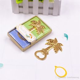 Golden Tone Coconut Tree Beer Bottle Opener Creative Coconut Tree Shape Alloy Opener Wedding Favors Thanks Ceremony Gift