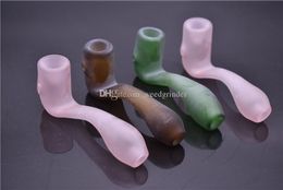 Newest design Brand quality Colourful glass sherlock pipe thick heady glass hand tobacco pipe for smoking