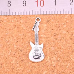 82pcs Charms electic guitar Antique Silver Plated Pendants Making DIY Handmade Tibetan Silver Jewelry 35*12mm