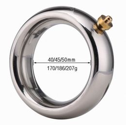 Stainless steel Electric Shock Penis Ring Male chastity device Cock Ring Weight-bearing ring Electrical Stimulation Sex Toys For Men