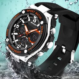 SANDA 733 Sport Watch Men Watch Militar Waterproof Top Marca Date Luxury Calendário Digital Quartz Relógio de pulso relogio masculino LY191213