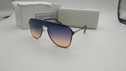 Wholesale-Sunglasses With box For Women Brand Design Rimless Frame Connection Lens UV400 Coating Mirrorr Lens Steampunk Summer Big Style
