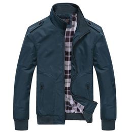 Mens Jackets Spring Autumn Casual Coats Solid Color Mens Sportswear Stand Collar Slim Jackets Male Bomber Jackets Plus Size M-6XL
