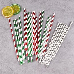 Striped Paper Straws Drinking Paper Straws Christmas Drink Straw for Wedding Party Decoration