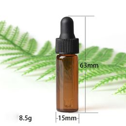 Amber Clear Blue Dropper Bottle 4ml High-grade Dropper Essential Oil Bottle 4CC Sample Glass Test Container