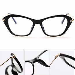 Wholesale- Women Sexy Fashion Cat Eye Clear Lens ladies Eye Glasses 2017