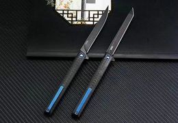 Top Quality Ball Bearing Flipper folding Knife M390 Black Stone Wash Blade Carbon Fibre Handle EDC Pocket Gift Knives