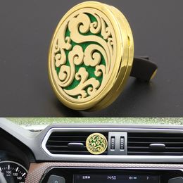 New Style 40mm Large Round Essential Oil Diffuser For Auto Outlet Car Air Vent Aromatherapy Diffuser Locket With 5PCS Felt Pads Fre Shipping