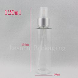 120ml X 40 transparent plastic spray bottle empty Aluminium spray nozzle fine mist pump cosmetic bottles containers, water bottle