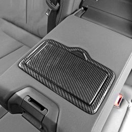 ABS Rear Armrest Box Water Cup Holder Panel Decoration Decals Car Styling For Audi Q5 FY 2018 2019 Carbon Fiber Color Interior