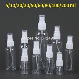 5/10/20/30/50/60/80/100/200ml 25-100pcs cosmetic perfume bottle/clear Plastic Spray Bottle travel Sample Refillable Bottles