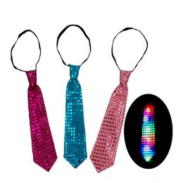 Fashion LED Tie Bowknot Man Woman Flashing Light Up Bow Tie Necktie LED Party Lights Sequins Bow tie Glow Props Wedding Decoration